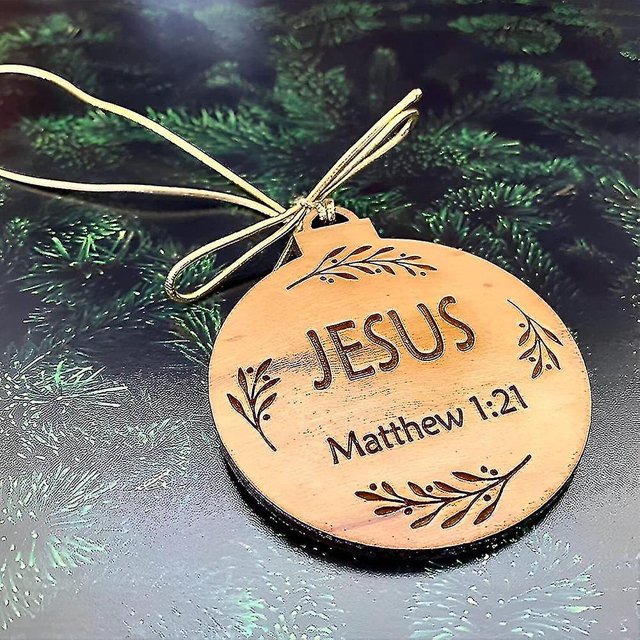 Adornos de madera con nombres de Jesús, colgante para árbol de Navidad de creencia religiosa, decoración colgante