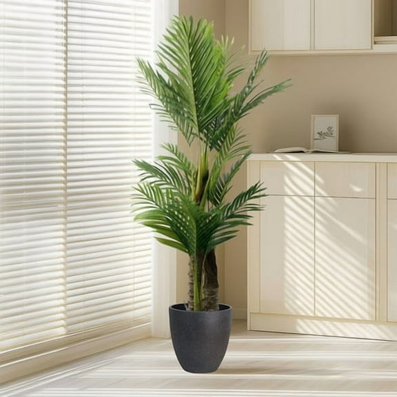 Colourtree 60 inch Artificial Palm Tree for Outdoors - Triple Phoenix Palm, UV Resistant, Large Fake Silk Palm Tree - Perfect for Patio, Poolside, Home Indoor Aesthetic Decor