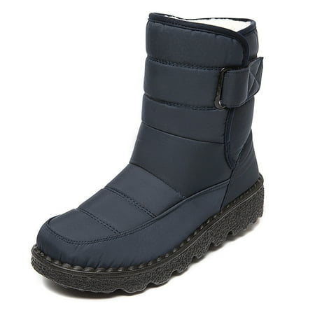 

Winter Classic Snow Boots for Women，Fur Lined Warm Mid Calf Booties Outdoor Anti-slip Waterproof Comfortable Short Boot for Cold Weather