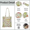 thumbnail image 5 of Cartoon Frog and Plant Pattern Canvas Shopping Tote Bag, Durable Eco-Friendly Reusable Bag for Women, Lightweight Foldable Handbag for Daily Use & School, 5 of 7