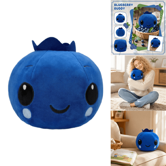 1pc Cute Blueberry Plush, Soft Fruit Pillow Stuffed Animal for Bedroom Sofa Decor, Adorable Blueberry Themed Plush Toy, Ideal Gift for Kids and Adults