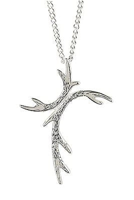Silver-Plated Antler Cross Necklace 