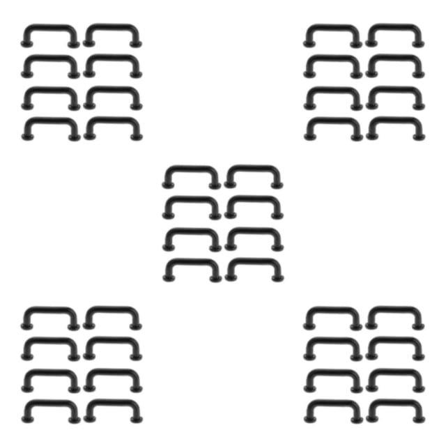 Maytalsory 1:12 Mini Pulls Arch Shape for Gate Closet Large 4Pcs Black Small 8 Pcs 5Set
