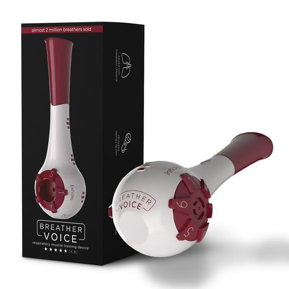 BREATHER VOICE Vocal Muscle Trainer Hand-Held Device for Breath Support, Strength, 1 Count