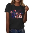thumbnail image 2 of Women 4th of July Independence Day Shirts Funny Patriontic Graphic Short Sleeve Tee Tops, 2 of 6