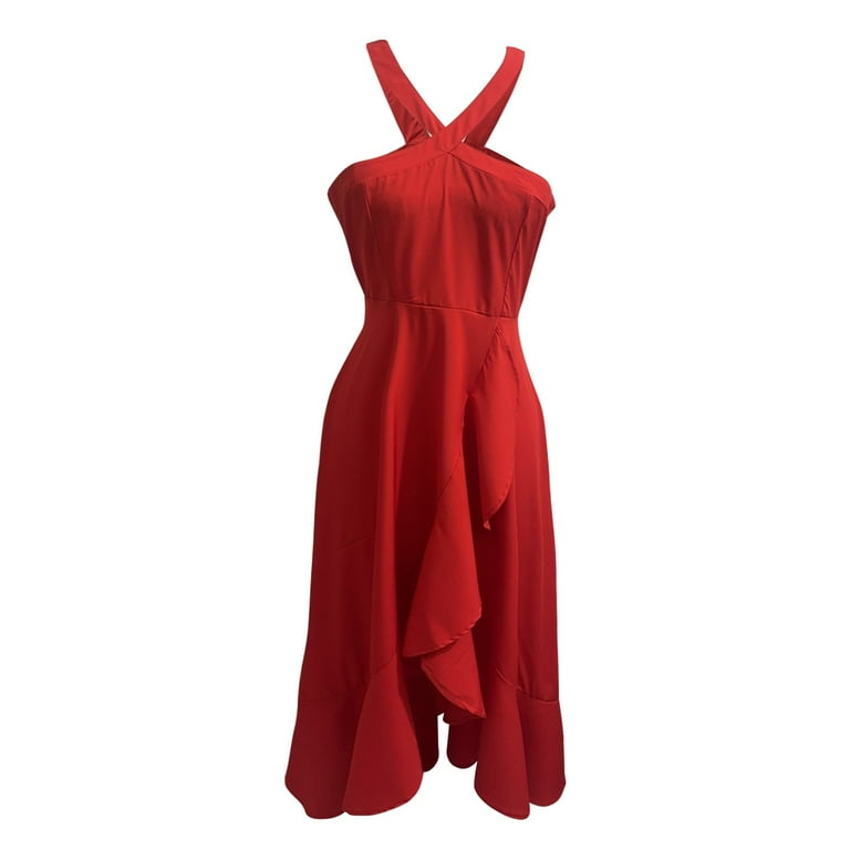 sachin and babi light blue dress Formal Dresses Women Wedding Guest, For 2025 Elegant Classy Sleeveless Sexy  Evening Dress Prom Ruffle Nye Dress Petite Tie Dye Dress Engagement Chiffon  Dresses Maxi Sundresses (L, Red) ZMTing