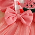thumbnail image 6 of Sopiago Baby Girl Clothes Summer Outfit Newborn Strawberry Bow Ruffle Sleeveless Tulle Romper Dress Cute Infant Onesie Watermelon Red,3-6 Months, 6 of 6