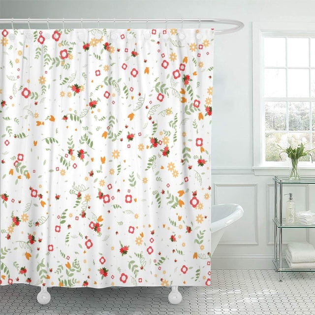 Cortina de ducha ABPHQTO de baño motivos de verano y primavera 165x180 cm