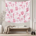 thumbnail image 5 of Pink Ocean Coastal Tapestry for Bedroom Wall Hanging Tapestry, Nautical Starfish Jellyfish Coral Ceiling Backdrop Tapestries Poster Blanket Wall Decor for Teens Room Living Room Dorm 51" x 59", 5 of 8