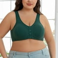 thumbnail image 6 of Jkety Full-Freedom Comfort Front Closure Bra for Women, Wireless Plus Size Bras for Women Green,58, 6 of 7