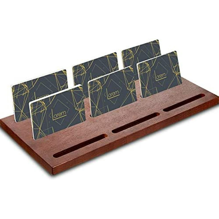 9 Pocket Wooden Business Card Holder