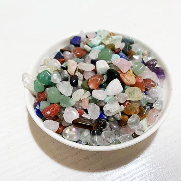 Namzi 5-7mm Decorative Stone,Multi-purpose Aquarium Gravel Vase Filler,Irregular Crystal Chips Small Pebbles for Fish Tank,Succulent Planter Top Dressing,200g Decorative Stones,Multi Color