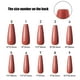thumbnail image 5 of 300 piezas de 3 colores de uñas largas ataúd, juego de uñas postizas para mujer, bailarina, puntas de arte de uñas falsas, uñas postizas acrílicas para mujer con 1 lima de uñas (azul morandi, naranja claro, morado) Ormromra WMZL-858-3, 5 of 6