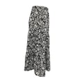 thumbnail image 2 of Falda George para Mujer Larga con Elástico en Cintura Estampado Hojas Negro Talla G, 2 of 4