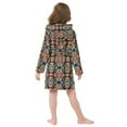 thumbnail image 5 of FORMRS Niños Bathrobe Unisex Hooded Robe Soft Plush Pajamas Sleepwear, Size 2-3T, Blue Geometric, 5 of 7