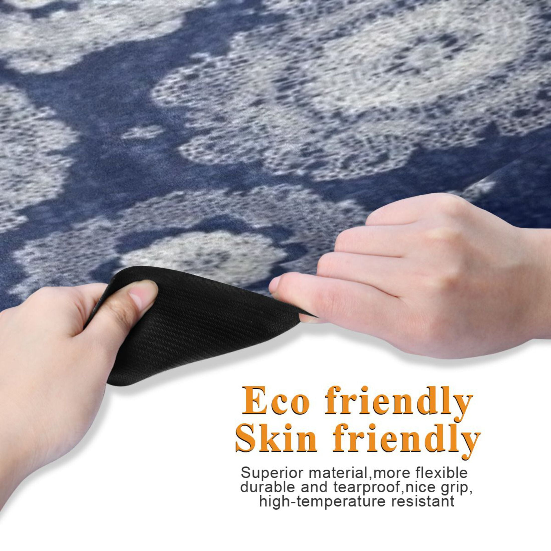 BZSMCE Yoga Mat Women Fitness Mat Navy Intricate Floral Pattern
