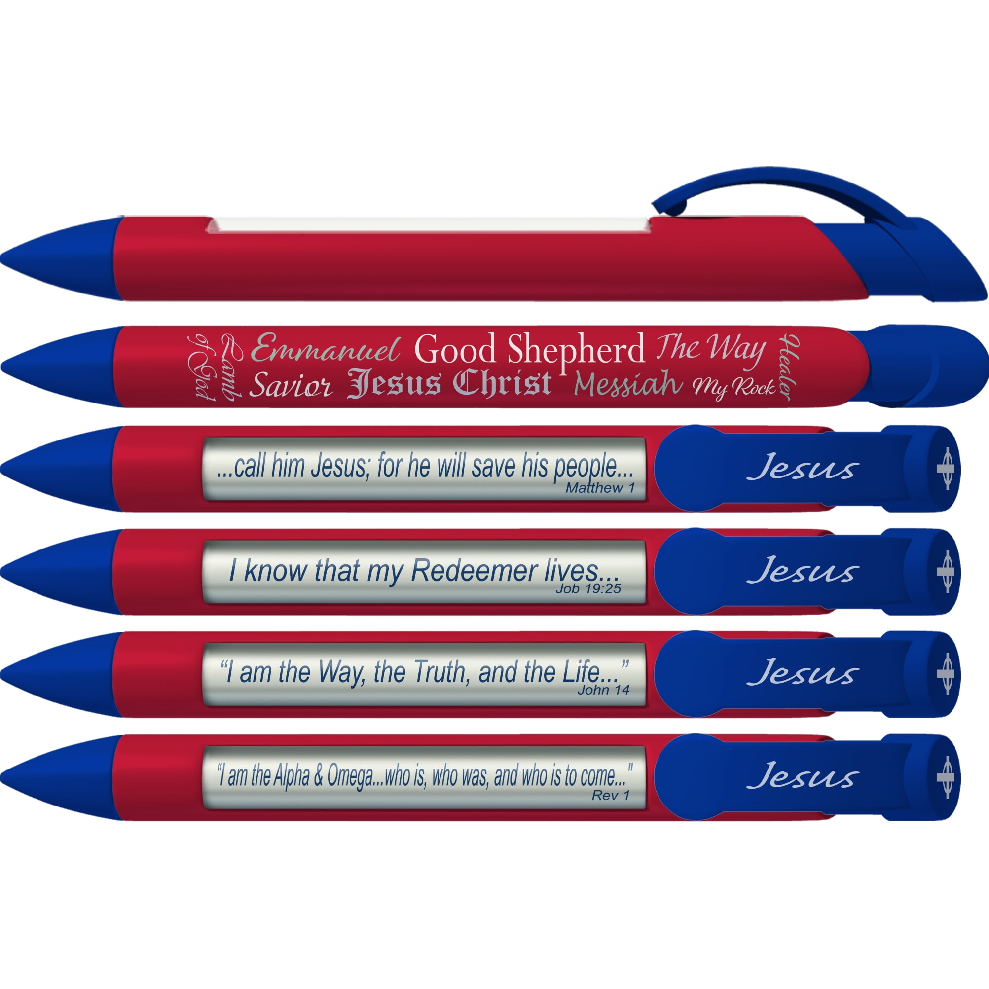 God is Love Scripture Pens with Rotating Messages 6 Pen Set 36052 