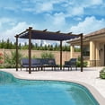 thumbnail image 3 of PURPLE LEAF Pergola 10' X 13' Outdoor Retractable Pergola Canopy with Sun Shade Canopy Patio Metal Shelter Gazebo for Garden Porch Beach, Navy Blue, 3 of 11