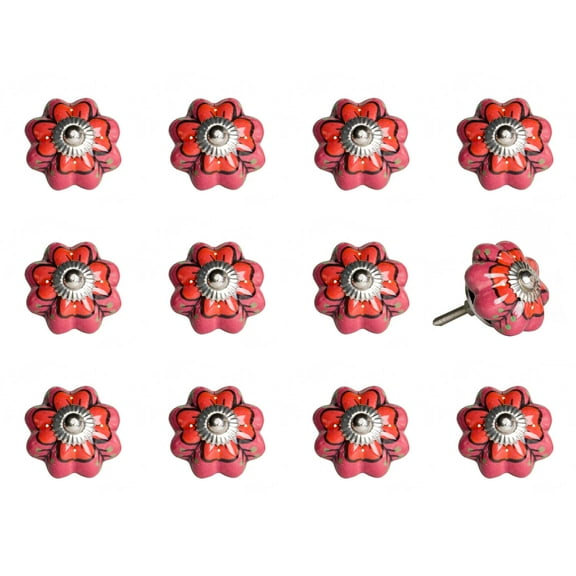 1.5" x 1.5" x 1.5" Pink Red and Green Knobs 12 Pack