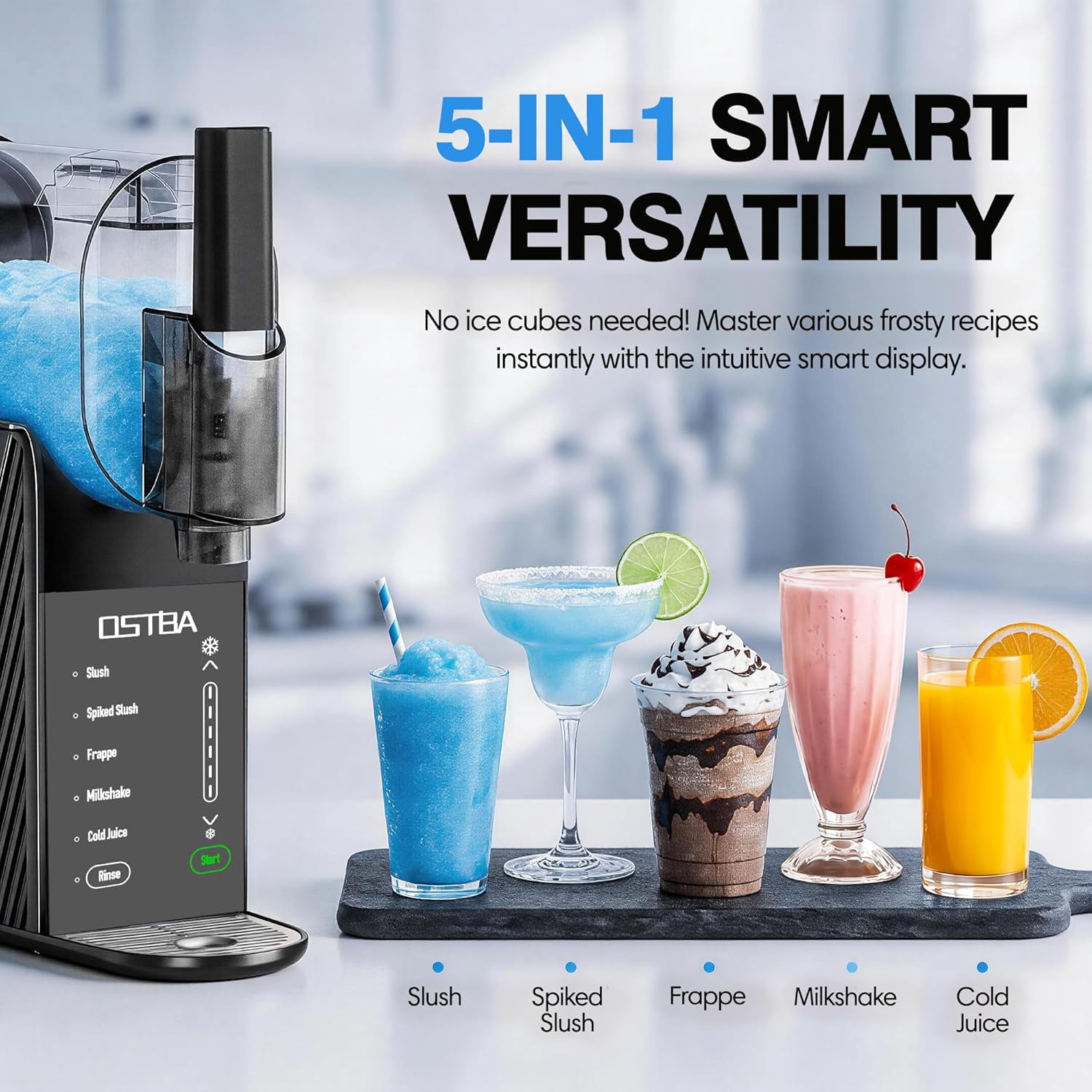 OSTBA Slushie Machine for Home, 88oz Slushy Maker, No Ice Needed Frozen Drink Machine with One-Touch Operation, 6 Preset Programs & Self-Clean Function for Margarita, Smoothie & Frozen Cocktails