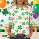 thumbnail image 1 of TaTaai Women's Fashion St. Patrick's Day Unstructured Print Loose Casual Round Neck 3/4 Sleeve T-Shirt Pullover Gift, 1 of 6
