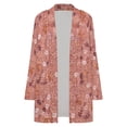 thumbnail image 4 of Women's Plus Size Dusty Rose Floral Cardigan, Long Sleeve Open Front Tunic with Pockets, 4 of 8