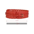 thumbnail image 3 of INSPIRE CHIC Women's Hollow Vintage Floral Leather Cinch Wide Belt Red 28"-31" waist, 3 of 4
