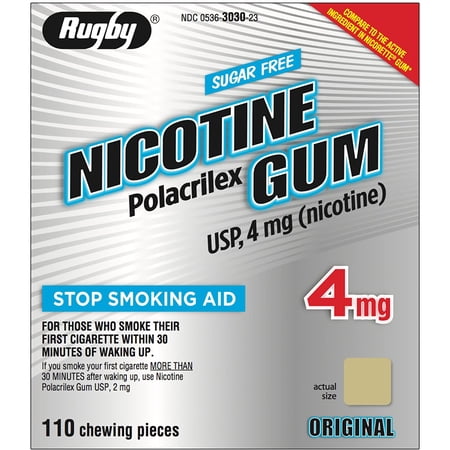 Rugby Nicotine Polacrilex Gum USP 4 mg 110 Each