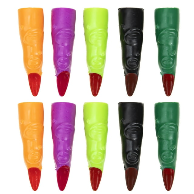 40 Pcs Doigts de Sorcière Colorés Halloween, Faux Doigts de Sorcière, Faux Doigts DIY