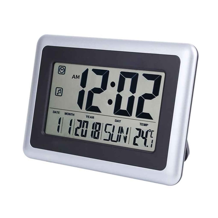 Lcd Digital Alarm Clock Electronic Calendar Thermometer Desk Clock