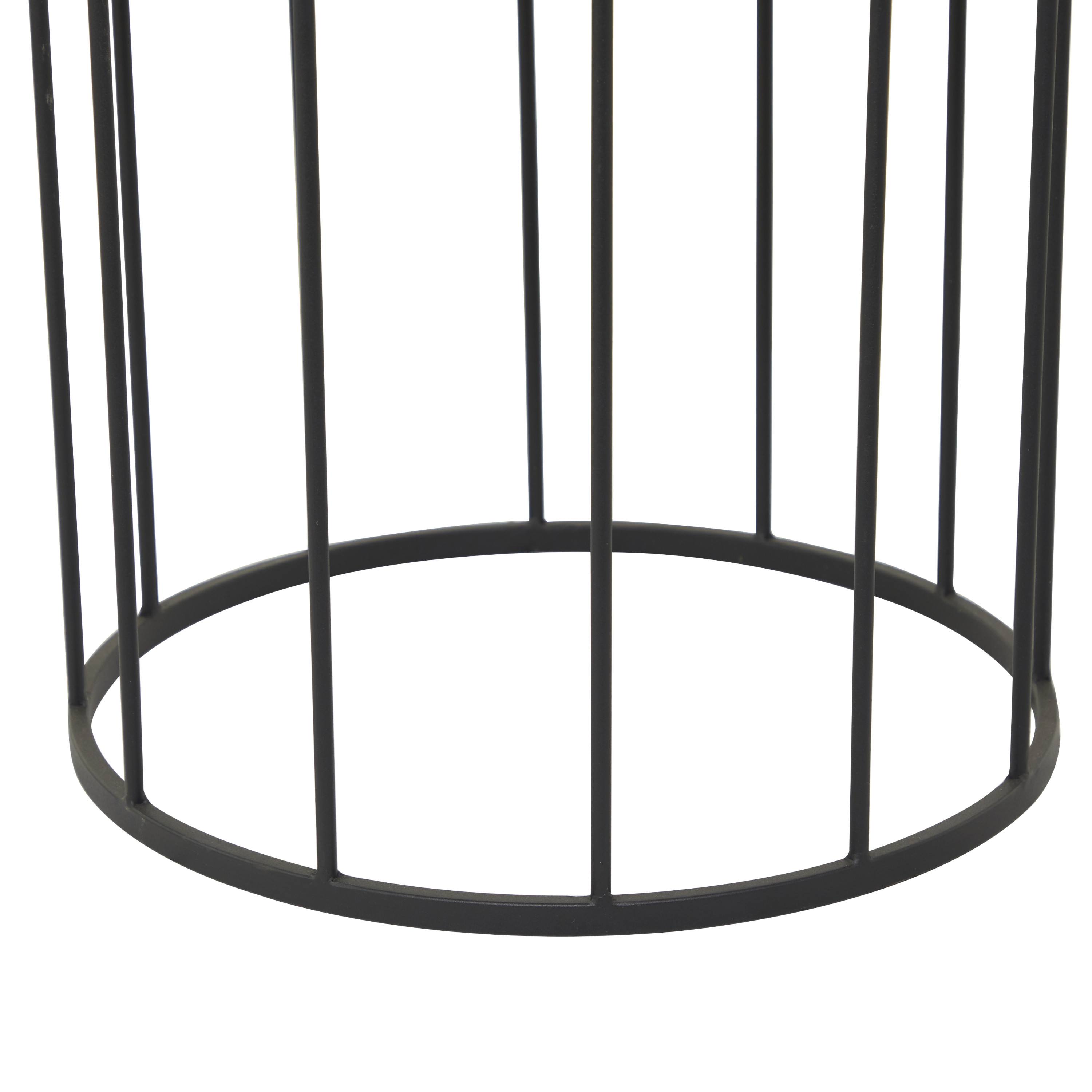 DecMode 18" x 24" Black Metal Leaf Accent Table with Mirrored Glass Top, 2-Pieces