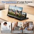 thumbnail image 3 of Mobile Phone Magnifier Screen, 3D HD Magnifying Projector Screen Enlarger for Movies, Videos and Gaming, Foldable Phone Stand with Screen Amplifier, Compatible with All Smartphones (Black, 10inch), 3 of 7