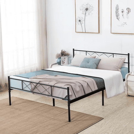 Best Price Metal Beds Mattress Foundation Platform Beds with Headboard and