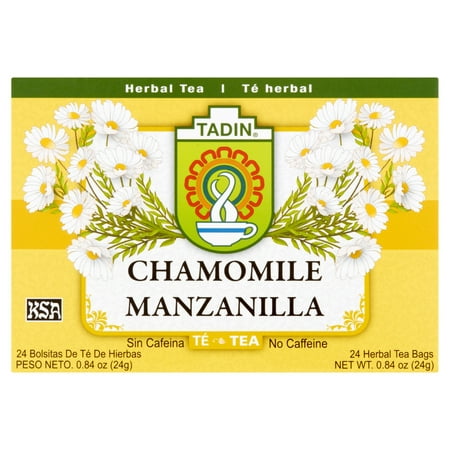 (4 Boxes) Tadin Herb & Tea Co. Chamomile Herbal Tea, Caffeine Free, 24 Tea