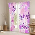 thumbnail image 3 of Erosebridal Flying Butterflies Black Out Curtains For Teens,Girls Spring Garden Flowers Curtains Pack of 2 (42x63 Each),Pink Purple, 3 of 6