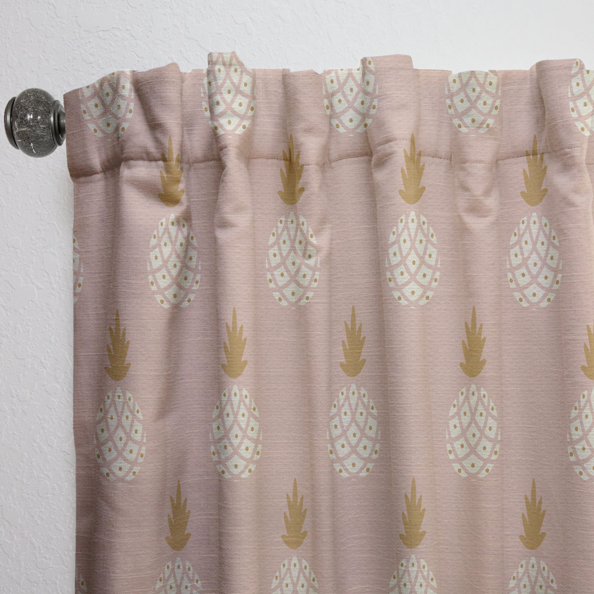 Designart 'Pineapple Summer Bliss Retro VII' Mid-Century Modern Curtain Panel