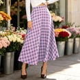 thumbnail image 6 of Jovrlynd Plaid Skirts for Women A Line High Waist Pleated Midi Skirts with Pockets Trendy Western Fall Flared Long Skirts, S-3XL, 6 of 9