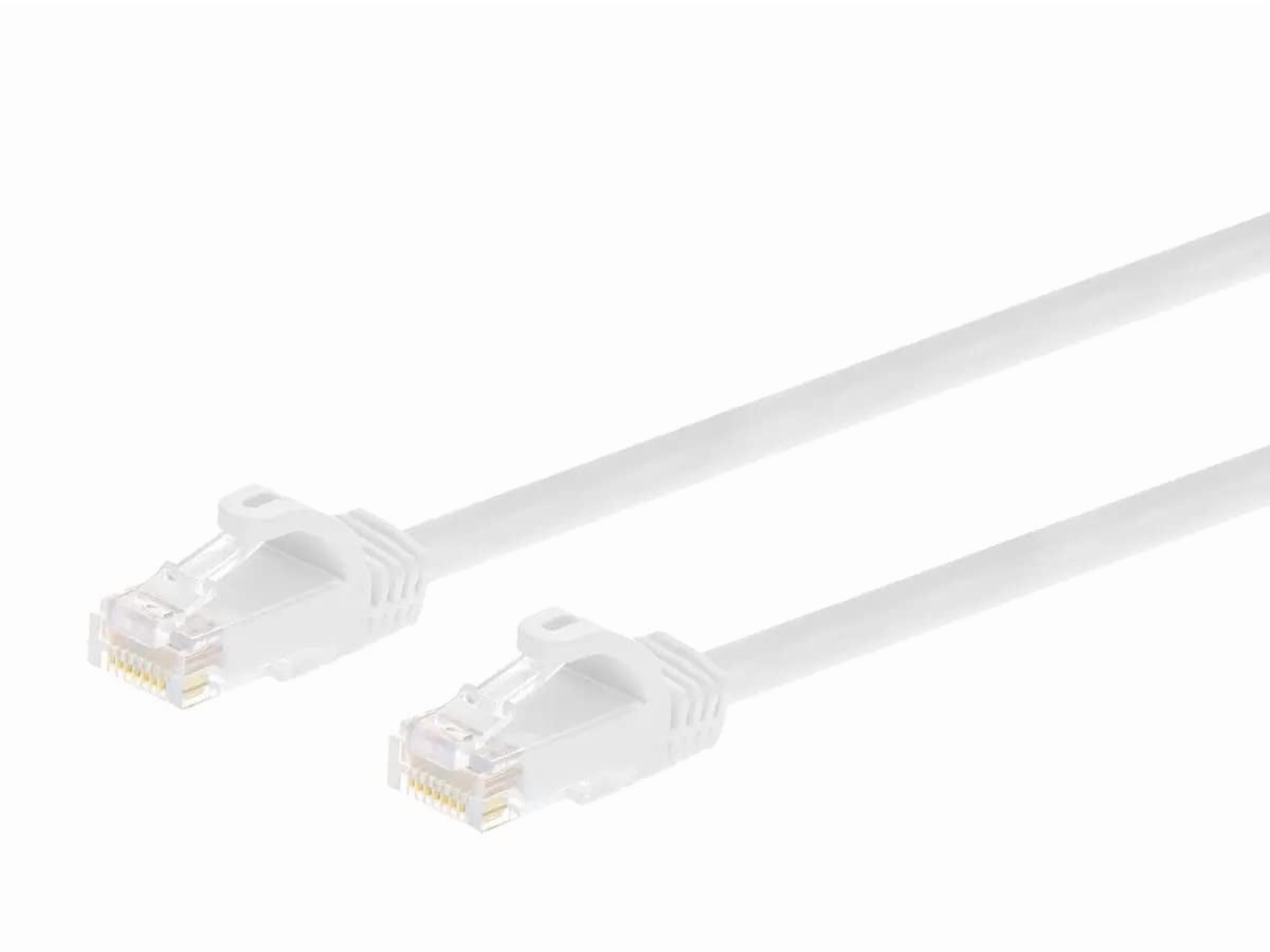 QIANJIA 10FT Cat6 UTP Ethernet Patch Cable White, 24AWG 550MHz Pure Bare Copper, Snagless RJ45 Gold-Plated Flexboot LAN Cable for PC/Modem/Router