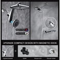 thumbnail image 6 of INAVAMZ 12 inch Rain Shower Head and Handheld Combo, High Pressure Shower, 3+8+1 Spray Modes, Magnetic Dock, Power Jet, Anti-Clog Nozzles, 60" Hose,Silver, 6 of 11