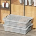40 L Under Bed Plastic Storage Bins with Lids, Set of 3 Under Bed Clear