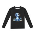 thumbnail image 5 of Pyjama Garcon pour Enfants Imprimé Dinosaure Col Rond Manches Longues Haut Pantalon Ensemble de Pyjama 2 Pcs Printemps Automne Pyjama Bébé Noir 3 Ans-4 Ans, 5 of 5