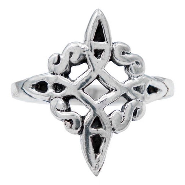 JOYARIS Anillo Nudo Bruja Amuleto Celta Pavonado Artesanal Plata925 Talla 7 AN-0000562