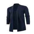 thumbnail image 2 of Men Cardigan Sweaters Solid Color Shawl Collar Long Sleeve Knitted Fall Casual Long Cardigan, 2 of 5