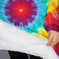 thumbnail image 3 of Oversized Wearable Blanket Hoodie,Rainbow Tie Dye Circular Pattern Sherpa Blanket Hoodie with Super Pockets,Super Warm Fuzzy Pullover for Women & Men, 3 of 6