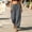 Gray, variant on Women's Casual Long Pants Solid Color Pocket Drawstring Elastic Waist Comfortable Trousers Tourist for Spring or Fall