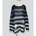 thumbnail image 6 of Kukuzhu Y2K Oversized Goth Punk Sweater Ripped Striped Long Sleeve Pullover Fairy Grunge Distressed Emo Streetwear Tops Clothes, 6 of 6