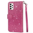 thumbnail image 5 of Decase Galaxy A32 5G Bling Wallet Phone Case  Sparkle Magnetic Clasp PU Leather Purse Folio Flip Cover with Strap Zipper Pocket for Samsung Galaxy A32 5G,Rose, 5 of 5