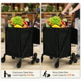 thumbnail image 3 of Collapsible Folding Utility Cart with Waterproof Liner, Stair Climbing Grocery Cart Featuring Rear Tri-Wheels and 360° Swivel Wheels, Portable for Laundry, Shopping, Camping, Grocery, Luggage, 3 of 8