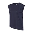 thumbnail image 1 of Bella Canvas Womens Flowy Rolled Cuffs Muscle Tee, 2XL, Midnight, 1 of 3