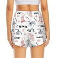 thumbnail image 2 of Lsque Cute Magic Bunny Printed Women's Running Shorts with Liner Pockets,Elastic Quick Dry Workout Athletic Gym Yoga Shorts,Womens High Waist Shorts-, 2 of 9